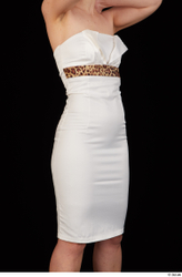 Upper Body Hips Woman White Formal Dress Average Studio photo references